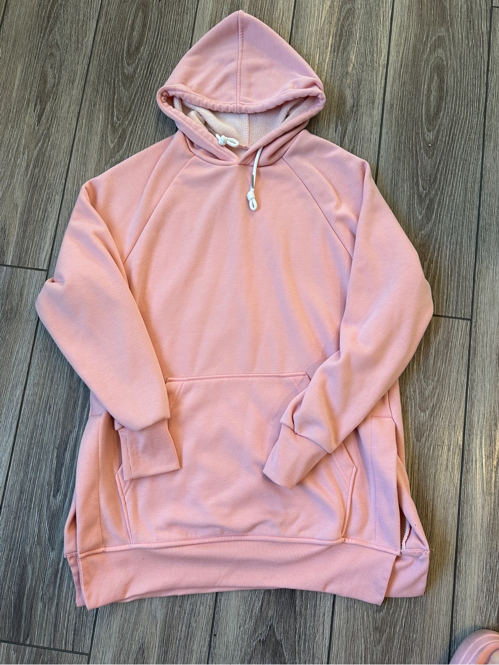 Warmies Soft Fleece Cozy Pink Hooded Pullover Sweater Dress M